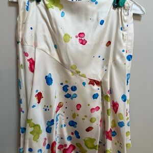 Milly Multicolor Artistic Print Silk Skirt